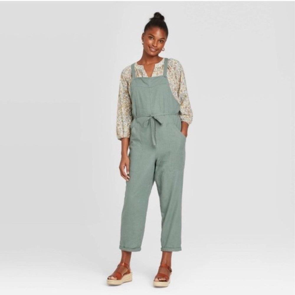 Universal Thread Square Neck Linen Overall Jumpsuit